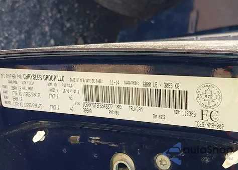 2015 Ram 1500 Slt from USA, damaged, VIN 1C6RR7GT2FS543277